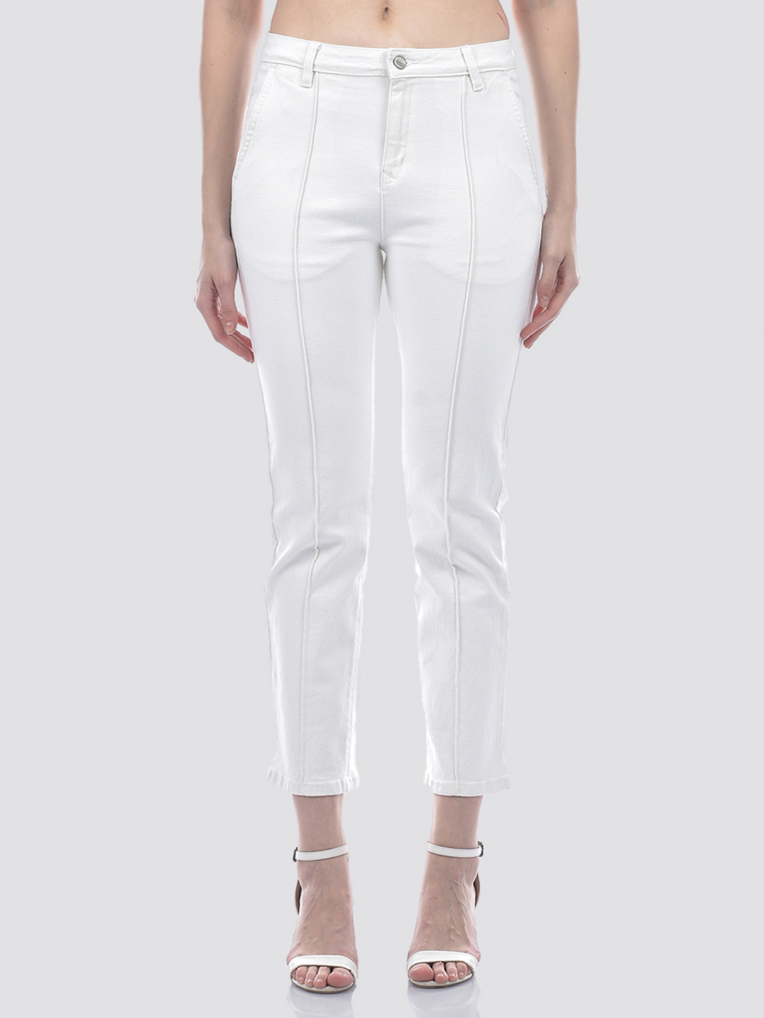Numero Uno Women White High Rise Straight Fit Sustainable Jeans